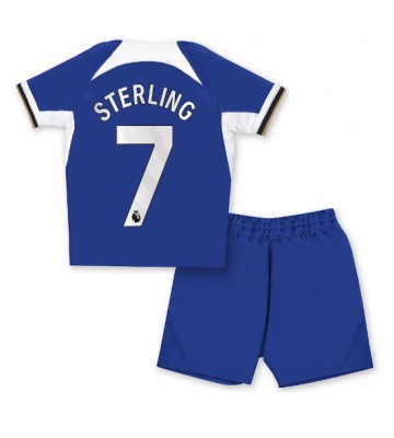 Chelsea Raheem Sterling #7 Replica Home Stadium Kit for Kids 2023-24 Short Sleeve (+ pants)
